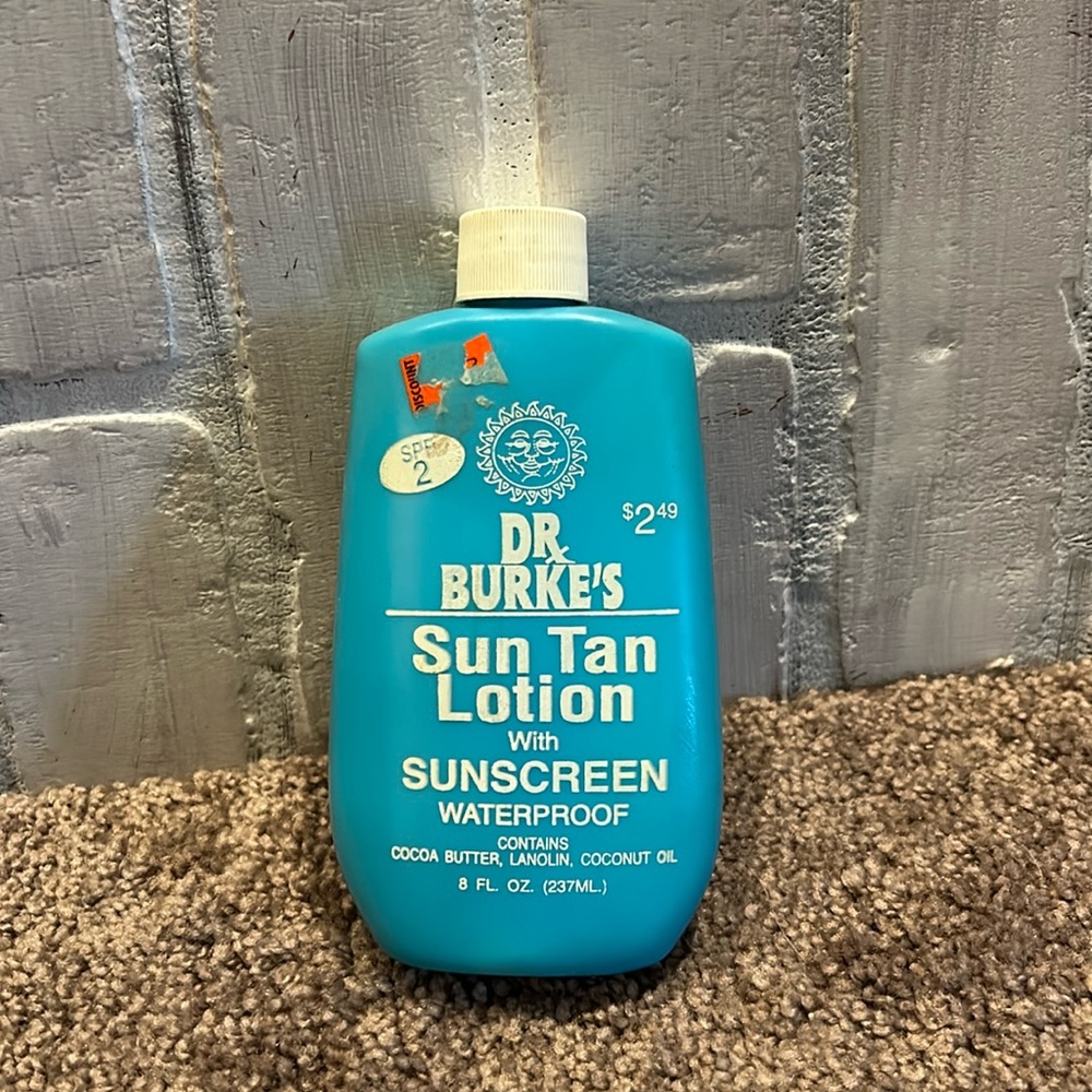 Dr. Burke’s vintage sun tan lotion with sunscreen